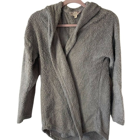Pink Republic | Sweaters | Gray Fuzzy Fleece Cardigan With Hood Womens Size  M New Pink Republic | Poshmark